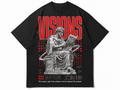 VISIONS “See Beyond the Present” Graphic Oversized T-Shirt – Futuristic Greek Statue Streetwear Tee