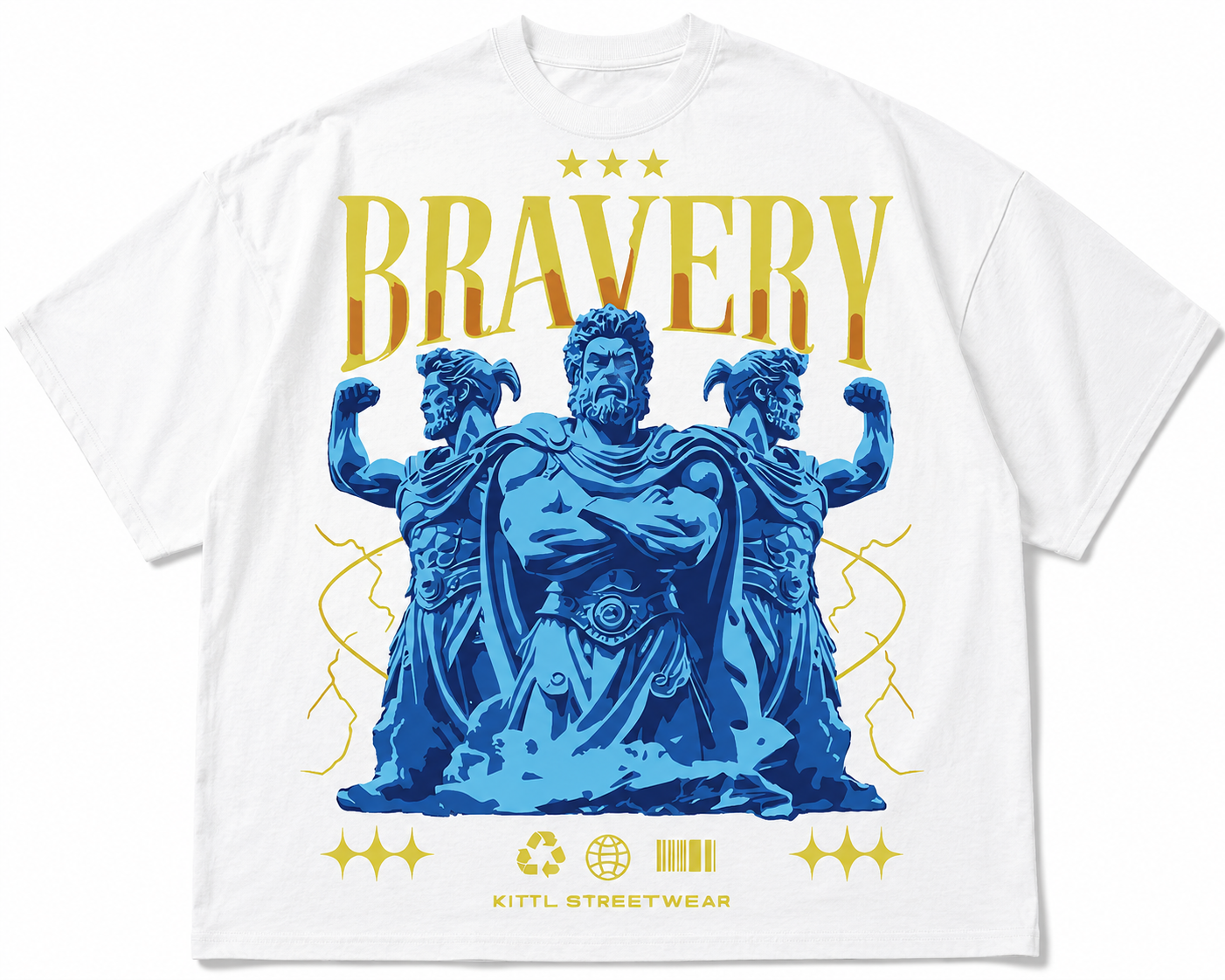 Rainer “Bravery” Greek Warrior Oversized Graphic T-Shirt – Mythology Streetwear Tee