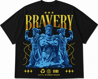Rainer “Bravery” Greek Warrior Oversized Graphic T-Shirt – Mythology Streetwear Tee