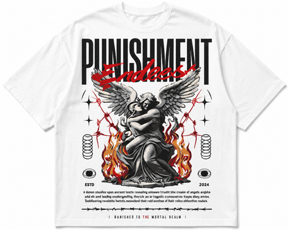 Rainer “Punishment Endless” Angel Graphic Oversized T-Shirt – Dark Fantasy Streetwear Tee