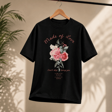 Made of Love Floral Bouquet Graphic T-Shirt