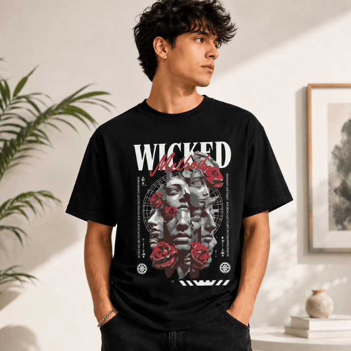 Wicked Rose Portrait Graphic T-Shirt