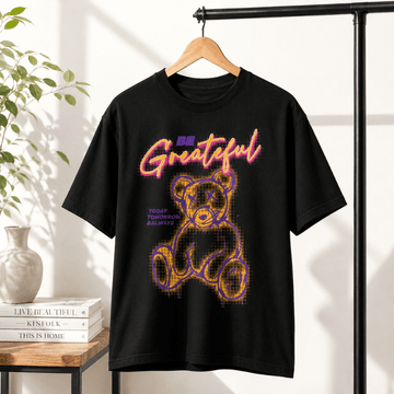 Be Grateful Teddy Bear Graphic T-Shirt