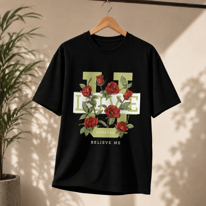 Forever Rose Love Graphic T-Shirt