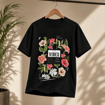 Vibes Floral Graphic Oversized T-Shirt