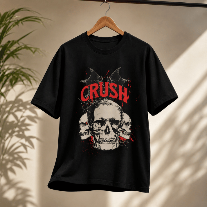 Crush Skull Distressed Graphic T-Shirt