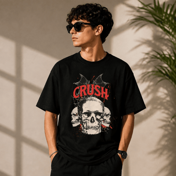 Crush Skull Distressed Graphic T-Shirt