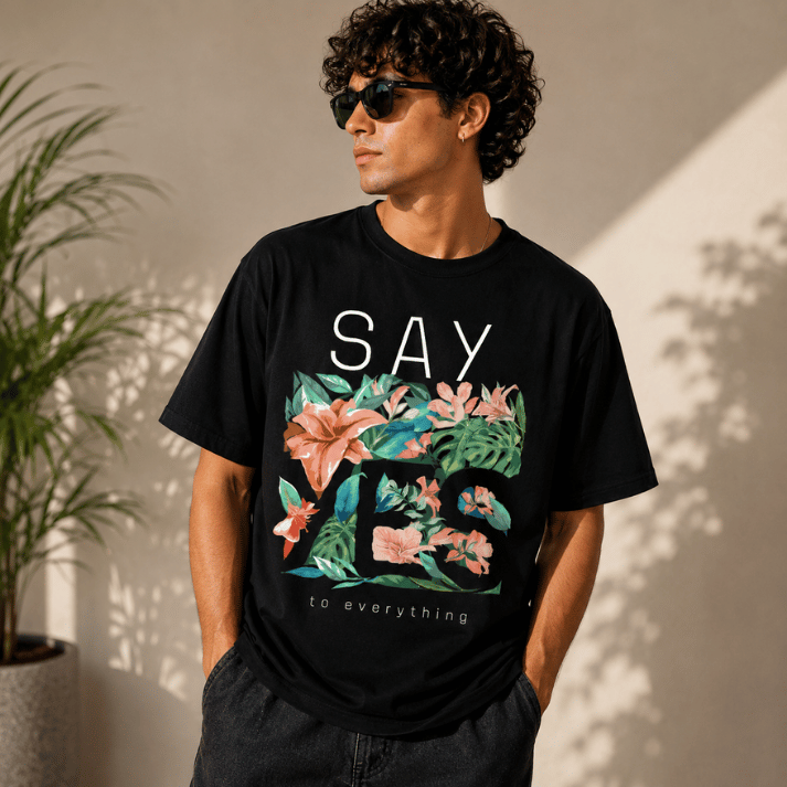 Say Yes Floral Paradise Graphic T-Shirt