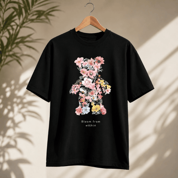 Bloom Within Floral Bear Graphic T-Shirt