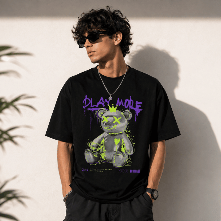 Play Mode Crown Bear Graphic T-Shirt