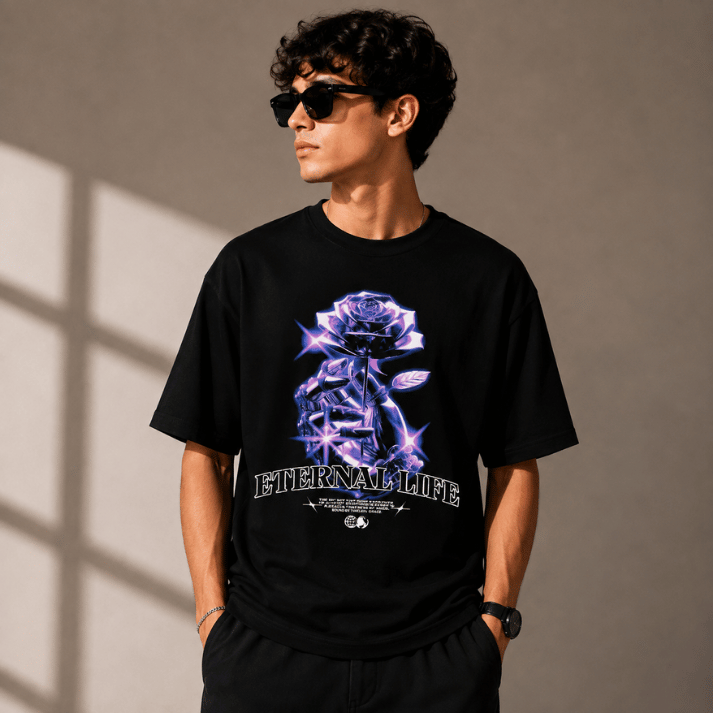 Eternal Life Gothic Rose Graphic T-Shirt